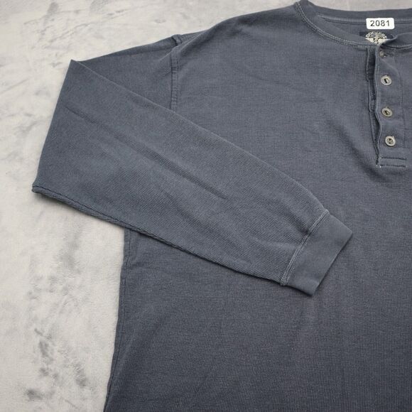 Dockers Shirt Mens L Blue Henley Sweater Long Sleeve Casual Preppy - Picture 9 of 16